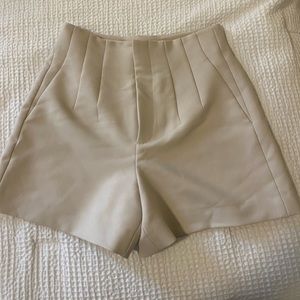 Zara High Waist Pleated Shorts
